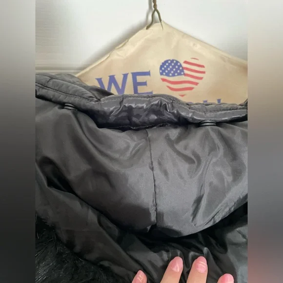 Michael Kors Hooded Quilted Mixed Faux Fur Trim Jacket Coat Plus 2X Black - Picture 7 of 7